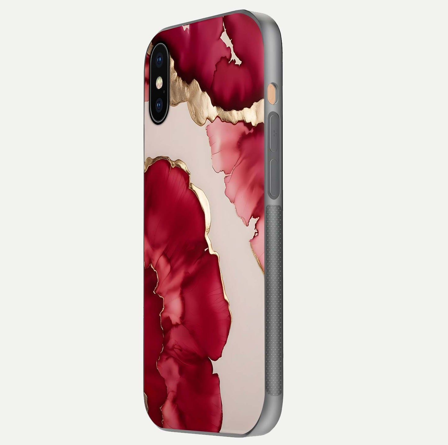 Pink & White Marble Glass Case For iPhone Xs