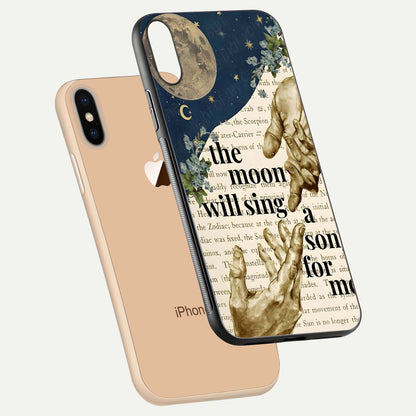 Aesthetic Divine Glass Case for iPhone 16 Pro floating dual-view mockup showing edge design and divine art gloss texture