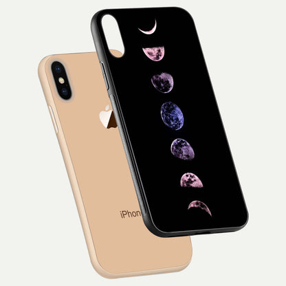 Crimson All Planets Glass Case for iPhone Xs floating mockup showing gloss depth and rich hues