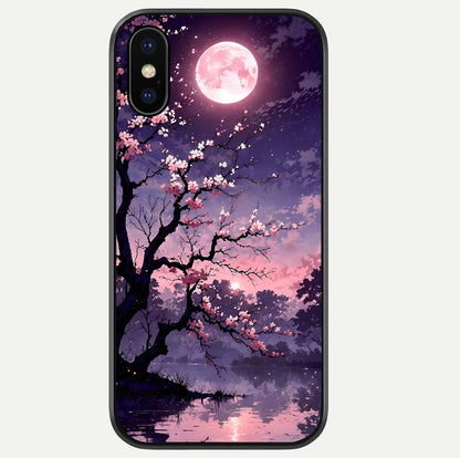 Blossom Pink Moon Glass Case For iPhone Xs Max by Custom World
