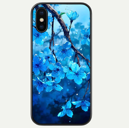 Blue Blossoms Branch Glass Case For iPhone Xs Max by Custom World