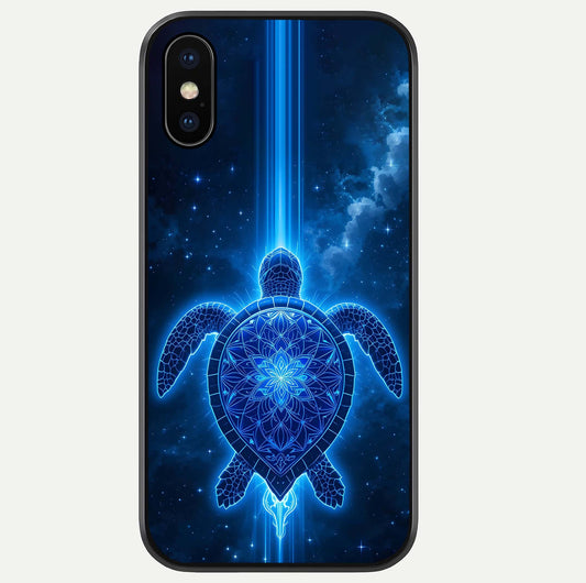 Blue Galaxy Turtle Glass Case For iPhone Xs Max by Custom World