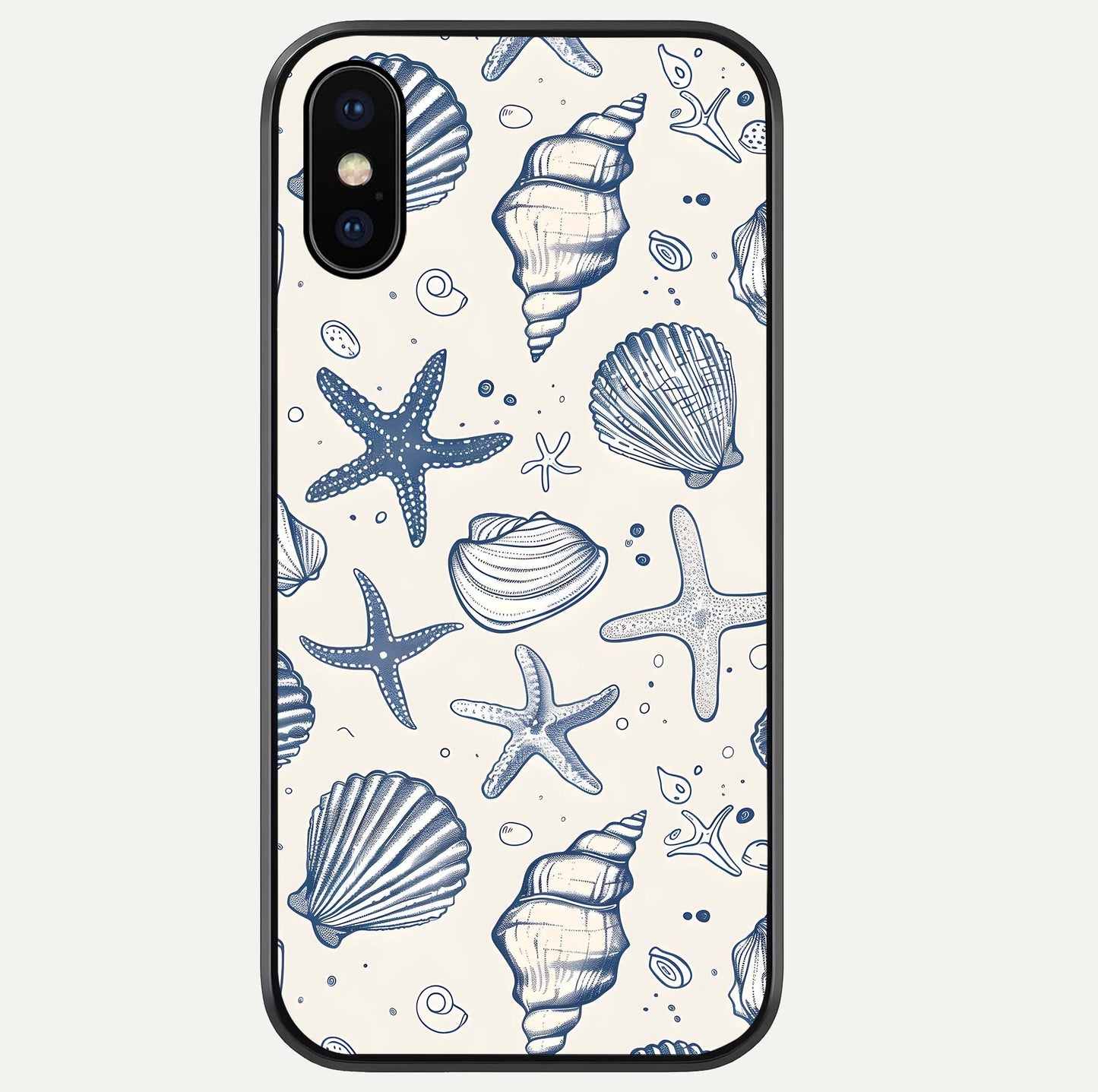 Blue Ocean Outline Glass Case For iPhone Xs Max by Custom World