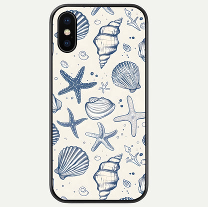 Blue Ocean Outline Glass Case For iPhone Xs Max by Custom World