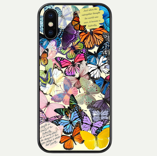 Butterflies Petal Dream Glass Case For iPhone Xs Max by Custom World