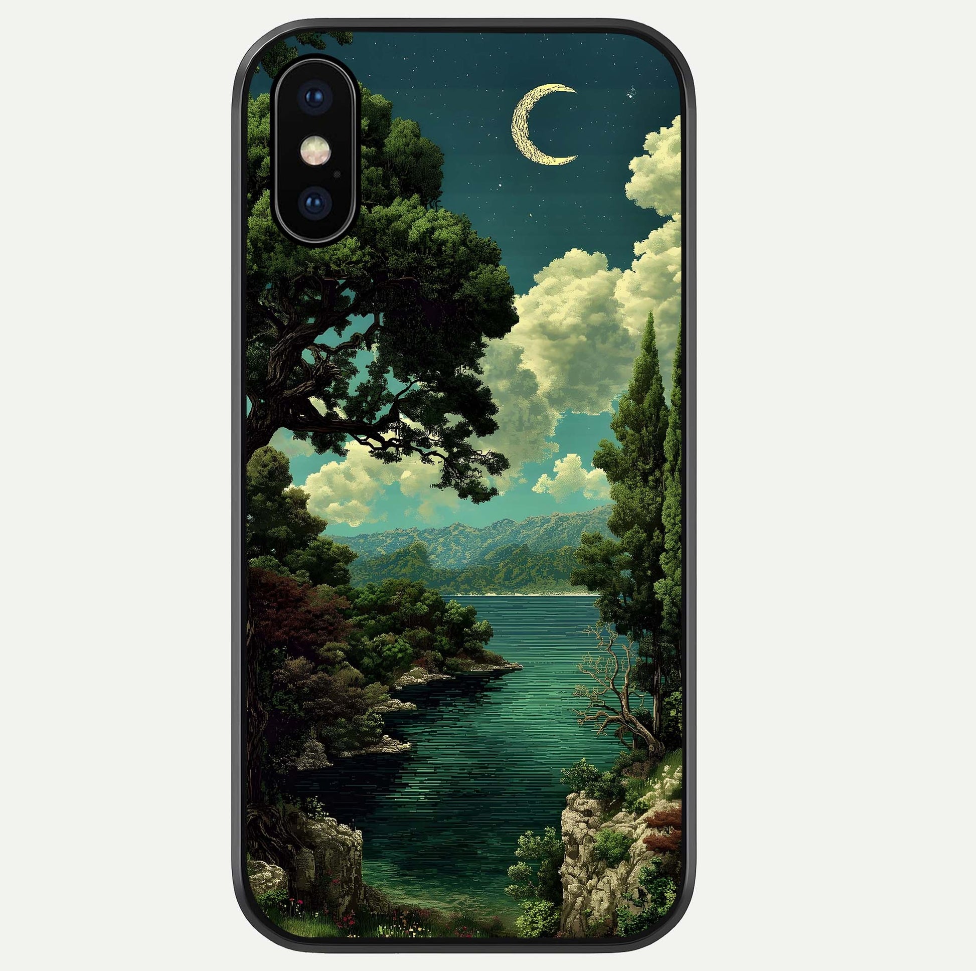 Celestial Lake Peace Glass Case For iPhone Xs Max by Custom World
