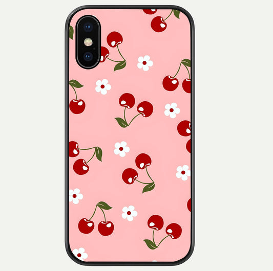 Cherry Love Mood Glass Case For iPhone Xs Max by Custom World