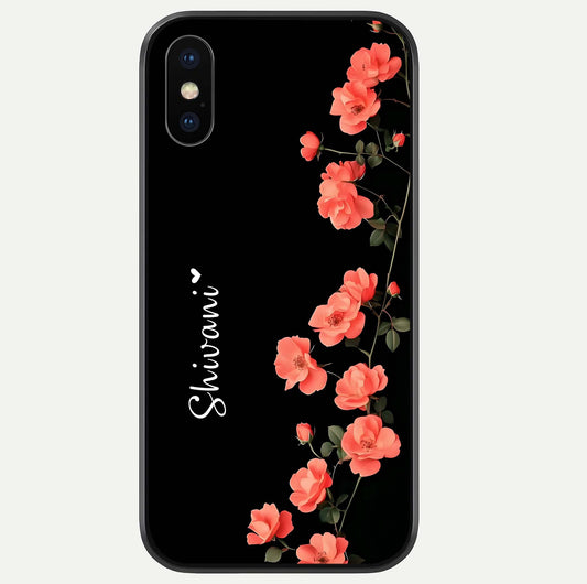 Crimson Bloom Grace Custom Name Glass Case For iPhone Xs Max by Custom World