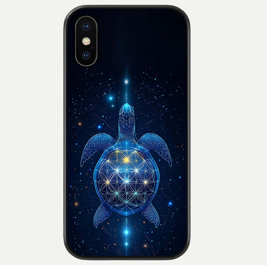 Crimson Blue Turtle Glass Case For iPhone Xs Max by Custom World
