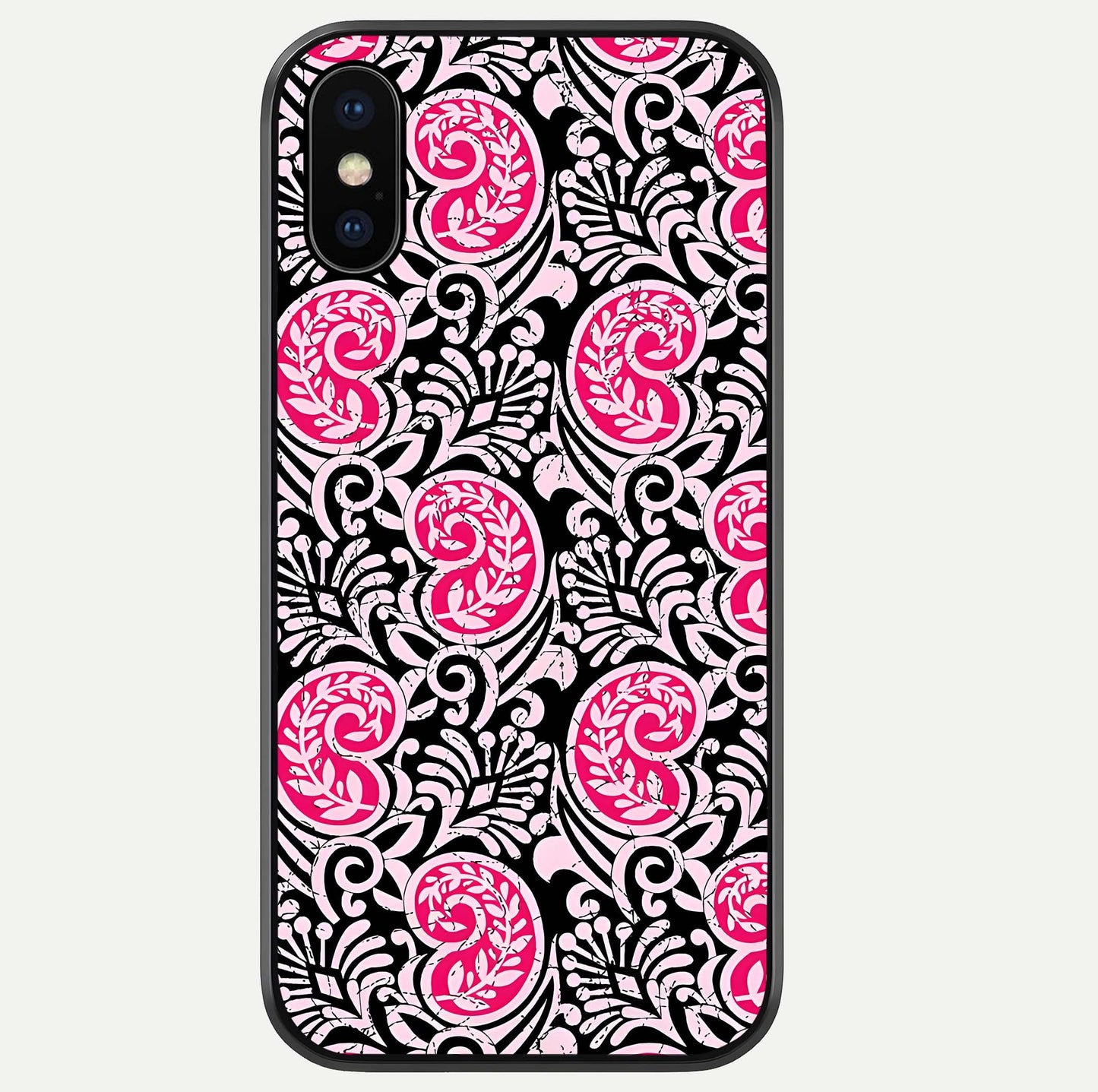 Crimson Paisley Charm Glass Case For iPhone Xs Max by Custom World