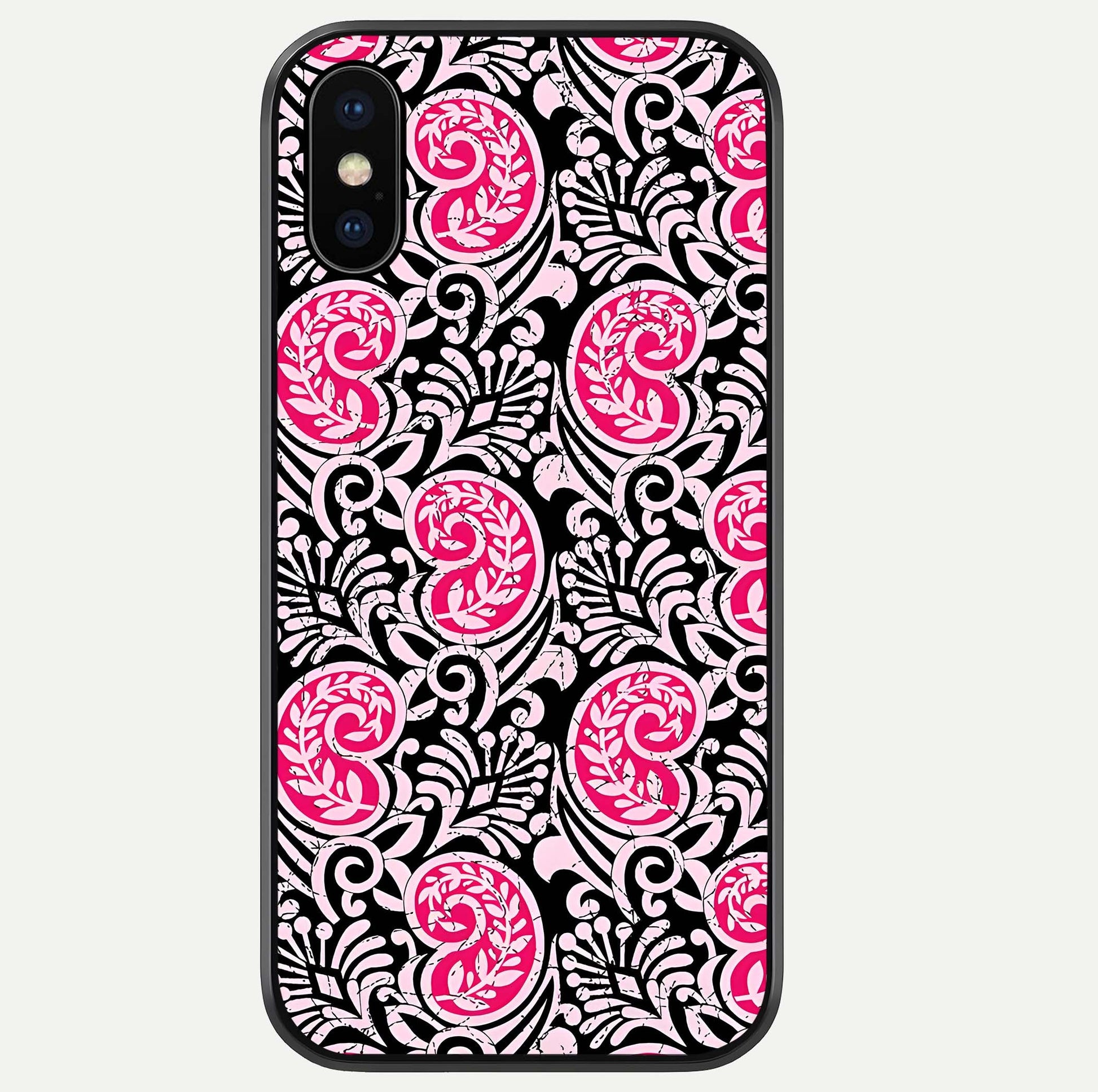 Crimson Paisley Charm Glass Case For iPhone Xs Max by Custom World