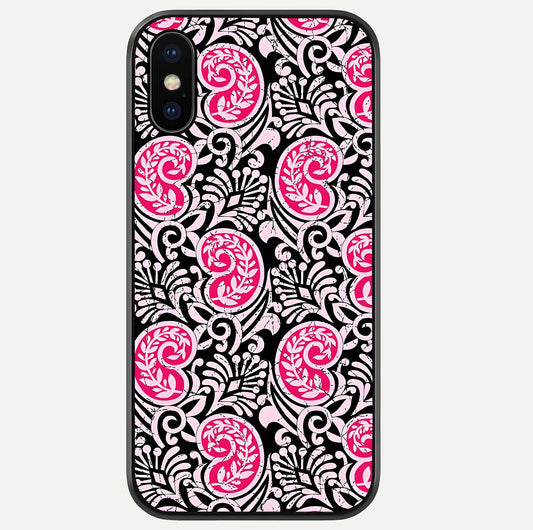 Crimson Paisley Charm Glass Case For iPhone Xs Max by Custom World