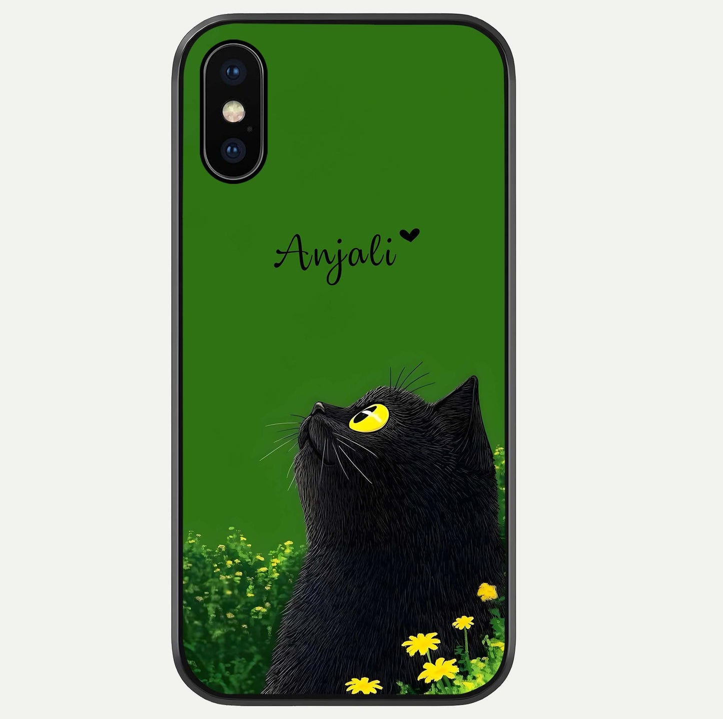 Emerald Cat Custom Name Glass Case For iPhone Xs Max by Custom World