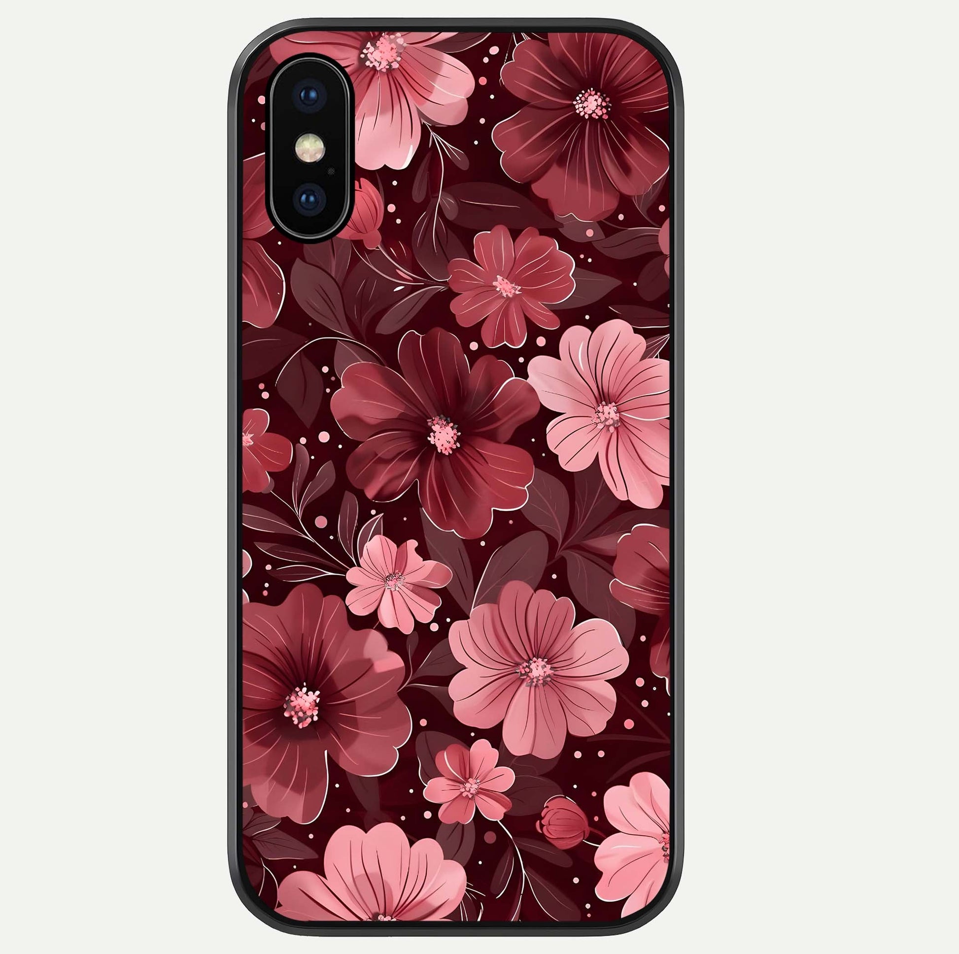 Flower Blush Bloom Glass Case For iPhone Xs Max by Custom World