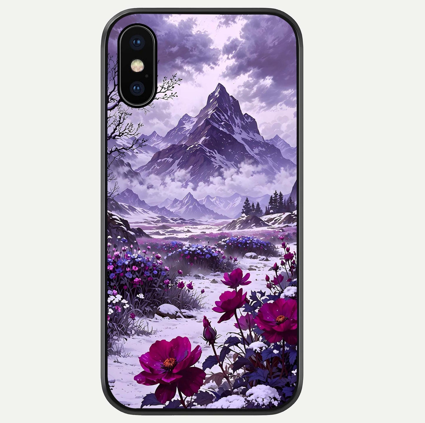 Flower Mountain View Glass Case For iPhone Xs Max by Custom World