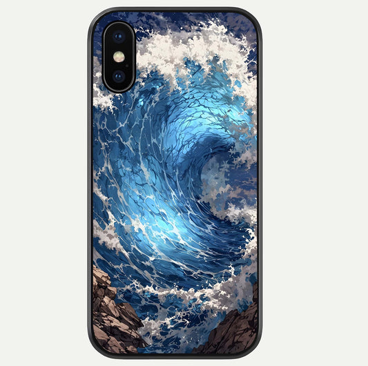 Giant Ocean Wave Glass Case For iPhone Xs Max by Custom World