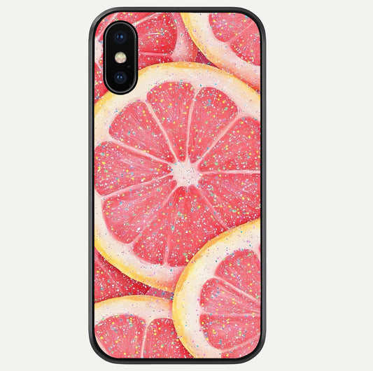 Glitter Grapefruit Glass Case For iPhone Xs Max by Custom World