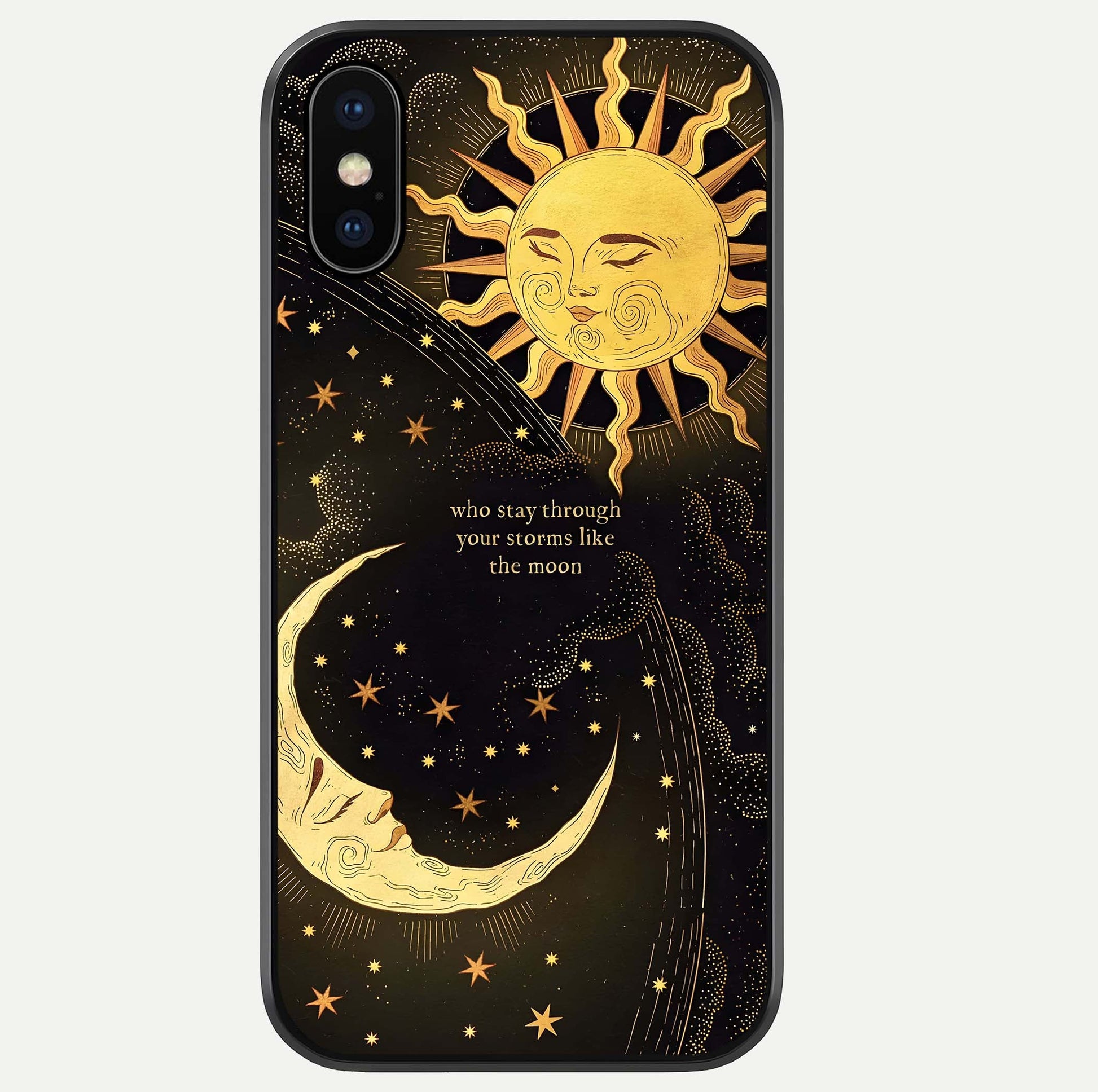 Golden Lunar Love Glass Case For iPhone Xs Max by Custom World