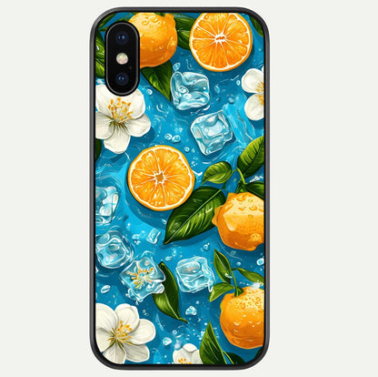 Ice Cube With Orange Glass Case For iPhone Xs Max by Custom World