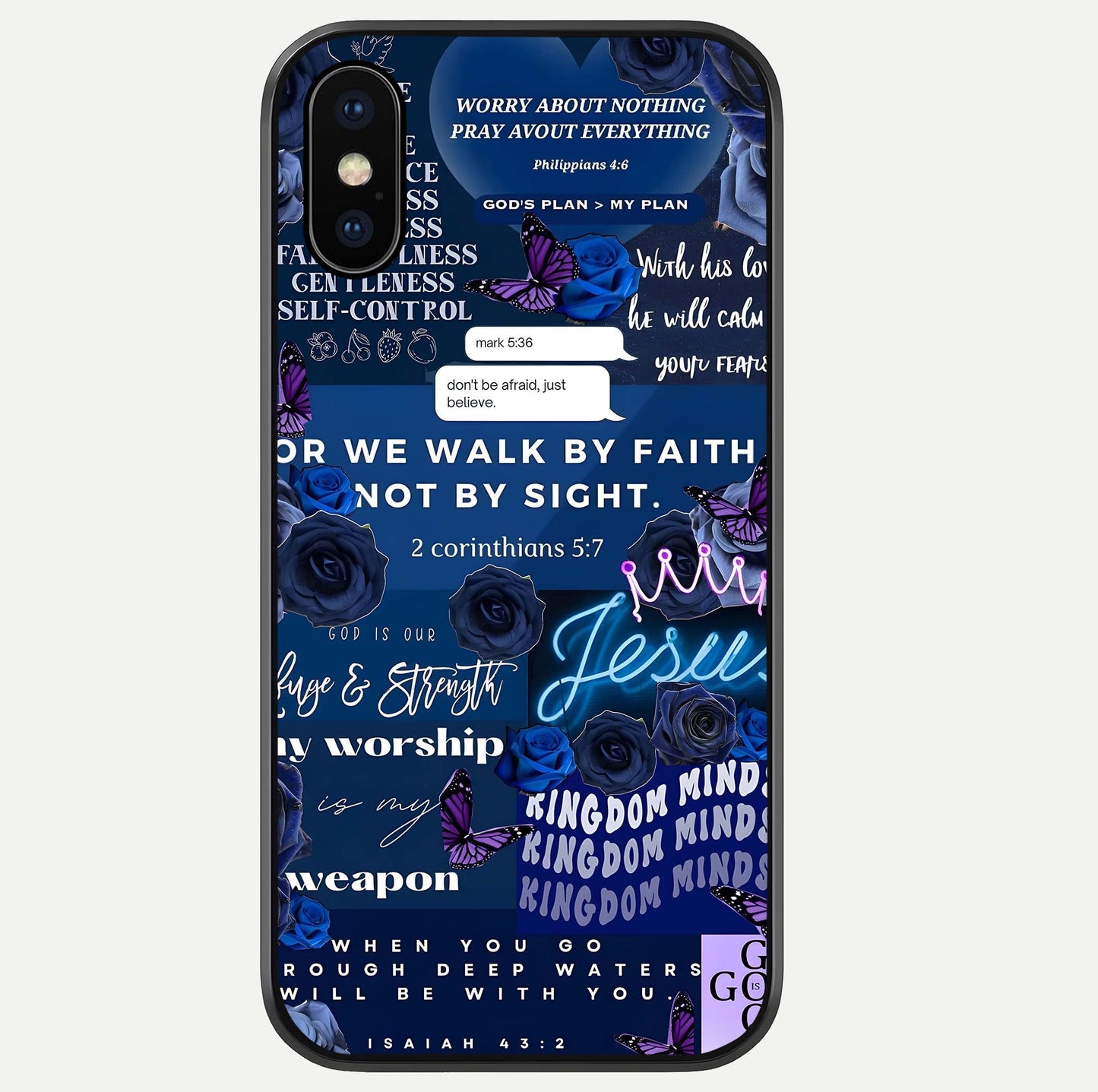 Kingdom Faith Glow Glass Case For iPhone Xs Max by Custom World