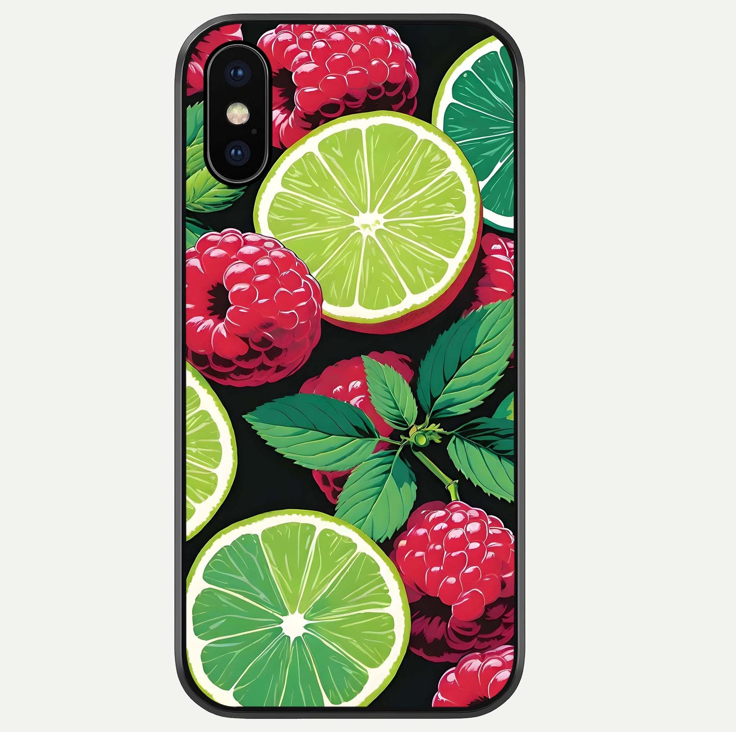 Lime & Raspberry Pattern Glass Case For iPhone Xs Max by Custom World