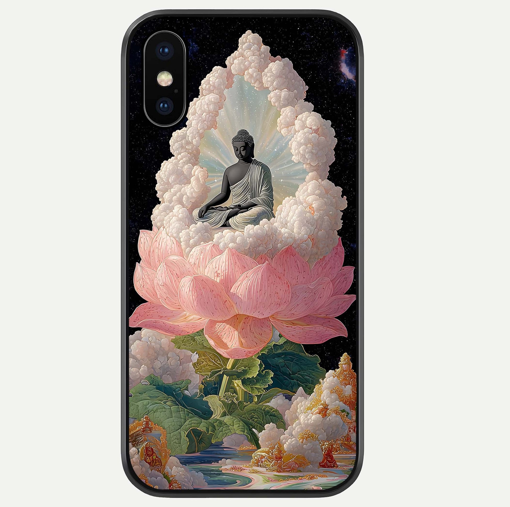 Lotus Divine Peace Glass Case For iPhone Xs Max by Custom World