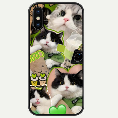 Matcha Cats Mood Glass Case For iPhone Xs Max by Custom World