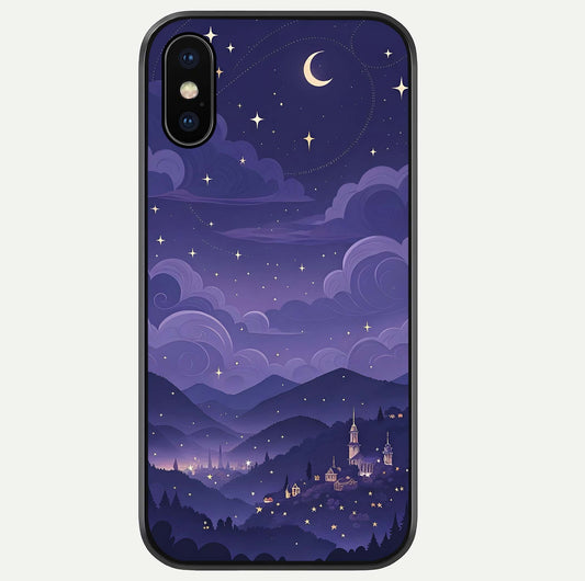 Minimal Night View Glass Case For iPhone Xs Max by Custom World