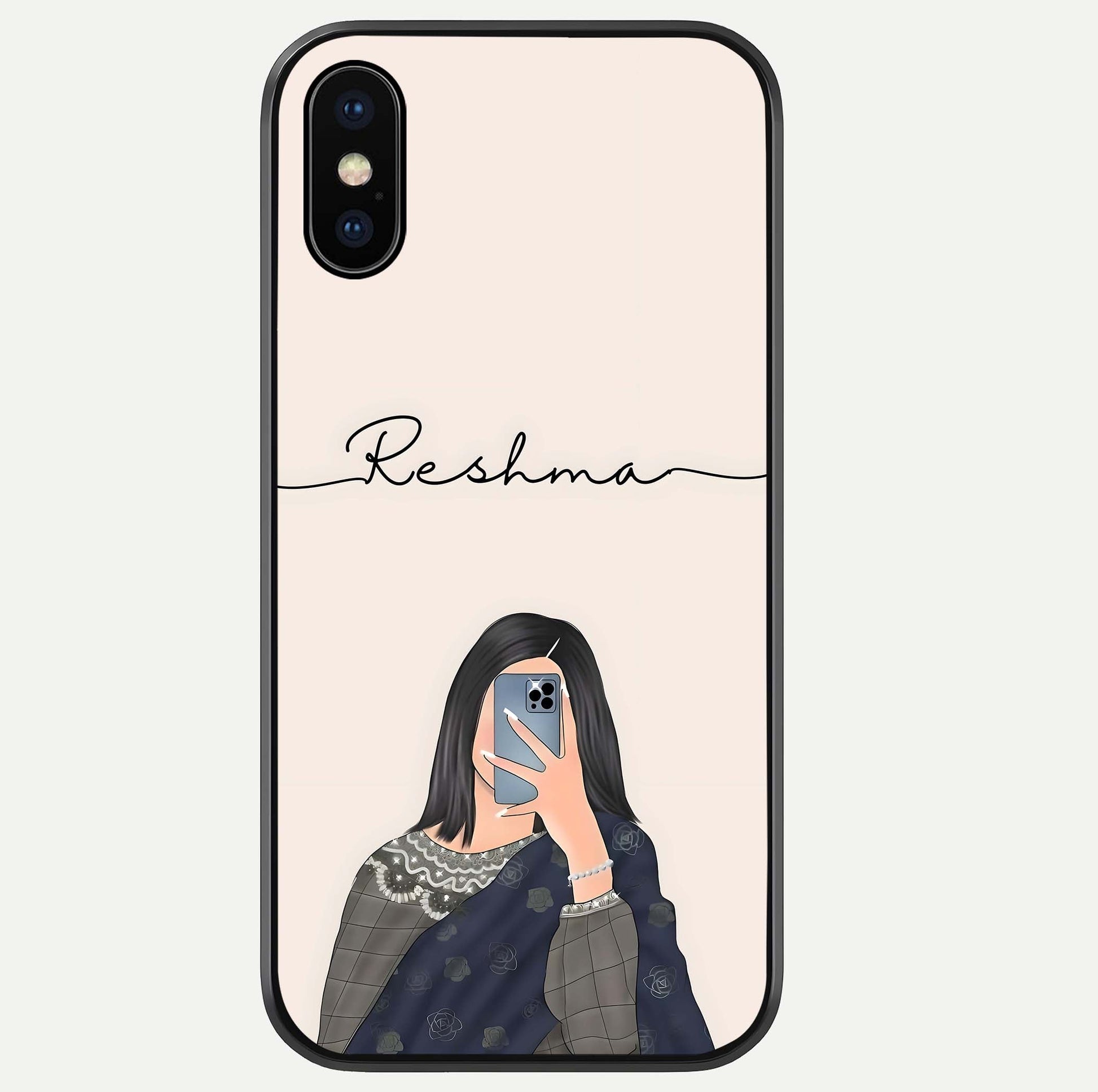 Mirror Mood Muse With Custom Name Glass Case For iPhone Xs Max by Custom World