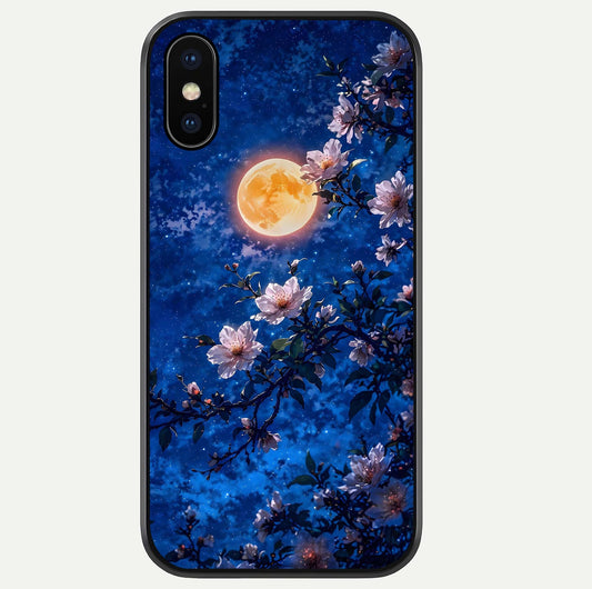 Moonlit Blossoms Night Glass Case For iPhone Xs Max by Custom World