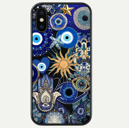 Mystic Blue Evil Eye Glass Case For iPhone Xs Max by Custom World