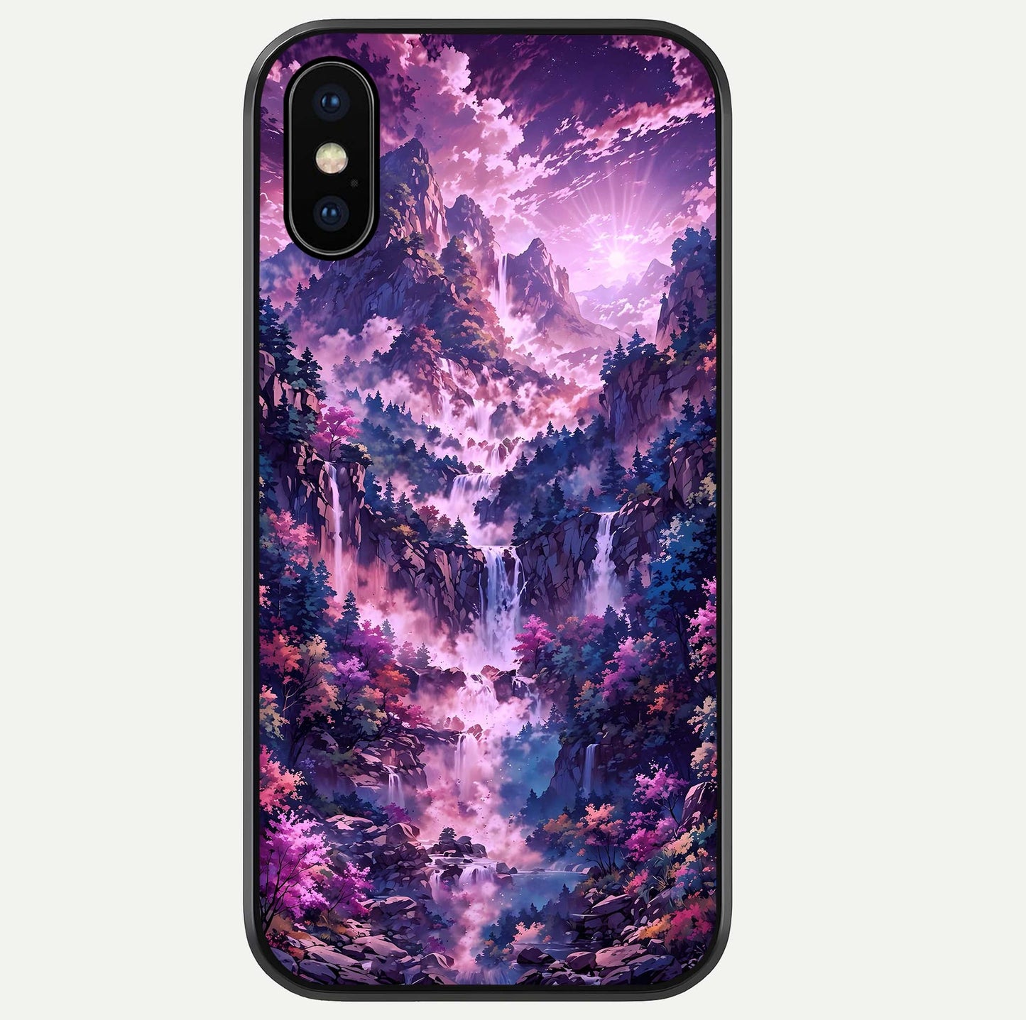 Mystic Cascade Peaks Glass Case For iPhone Xs Max by Custom World