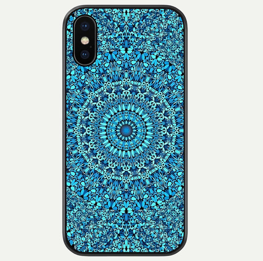 Ocean Bloom Mandala Glass Case For iPhone Xs Max by Custom World