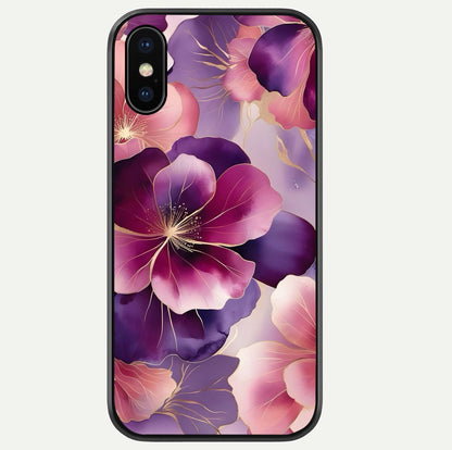 Pink Bouquet Florals Glass Case For iPhone Xs Max by Custom World
