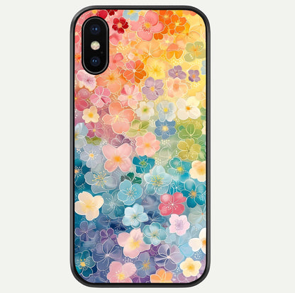 Rainbow Blossom Burst Glass Case For iPhone Xs Max by Custom World