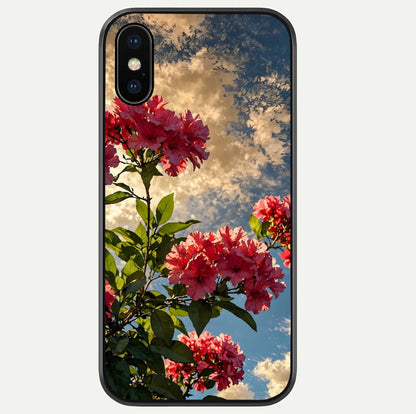 Red Bloom Skies Glass Case For iPhone Xs Max by Custom World
