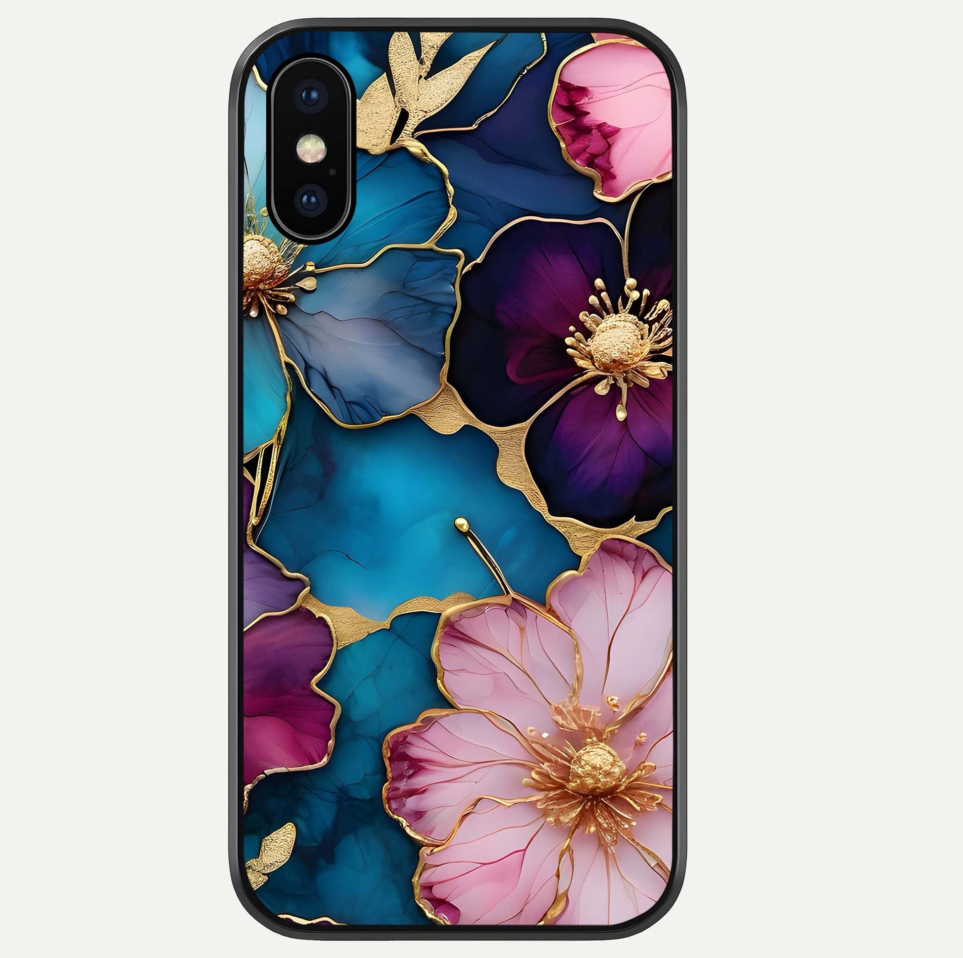 Sparkle Floral Glass Case For iPhone Xs Max by Custom World