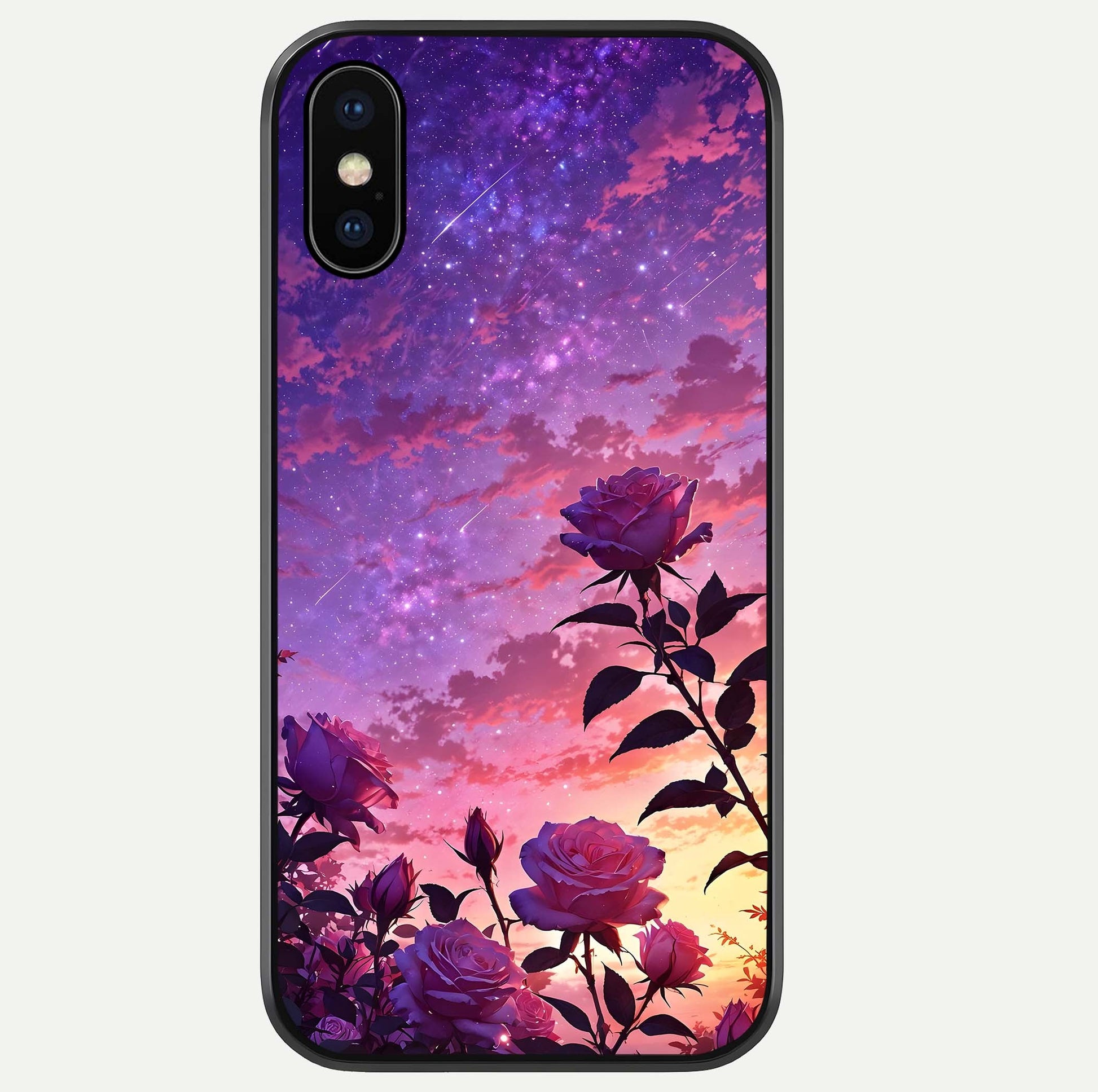 Starlit Rose Twilight Glass Case For iPhone Xs Max by Custom World