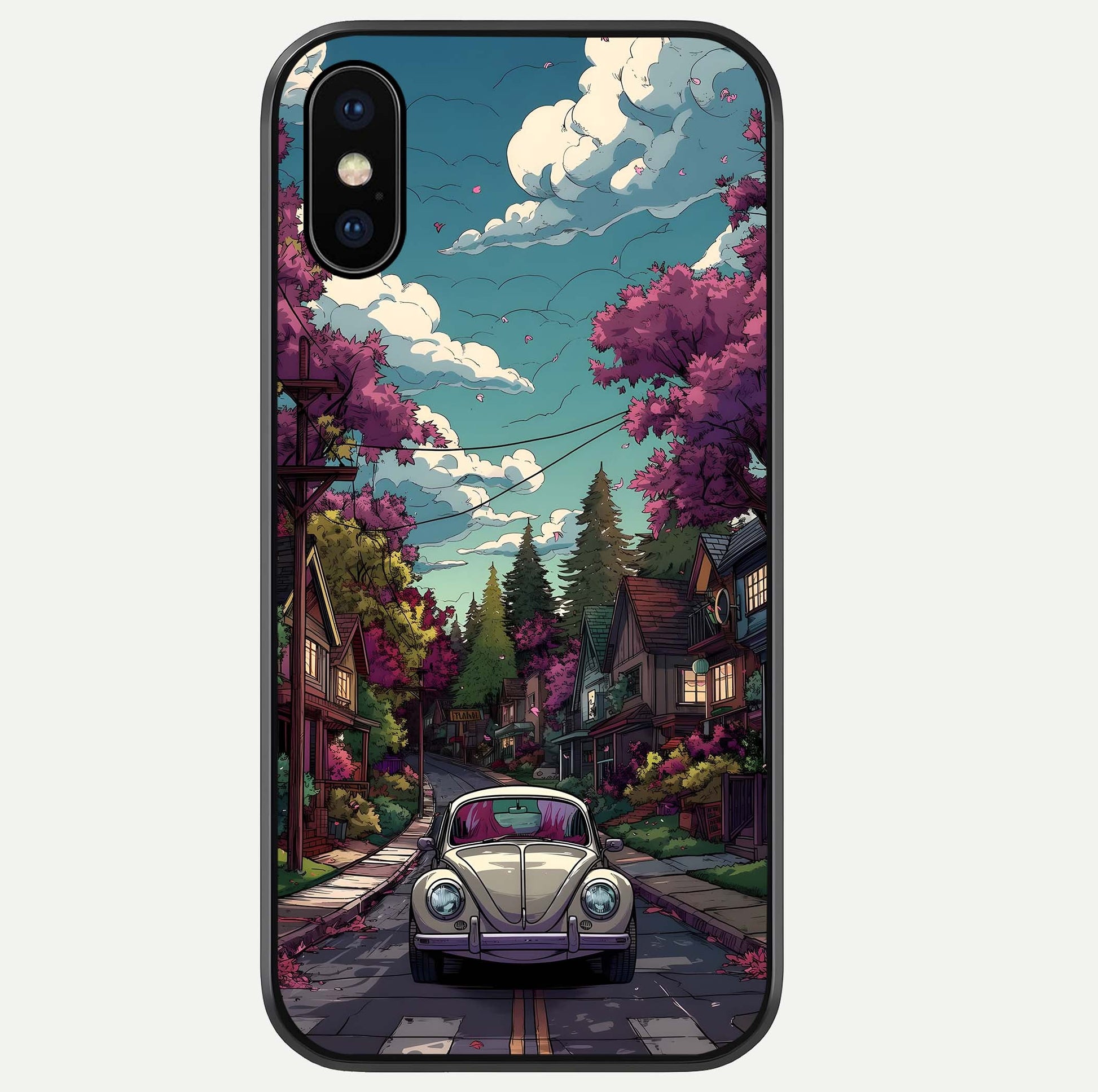 Vintage Street Drive Glass Case For iPhone Xs Max by Custom World