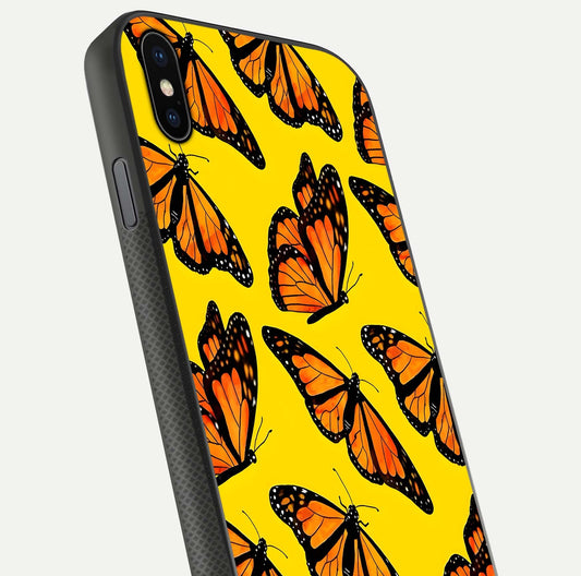 Golden Wing Flight Glass Case for iPhone Xs Max close-up angled shot showing metallic wing texture and shine detail