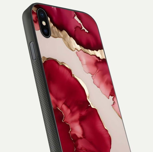 Pink & White Marble Glass Case For iPhone Xs Max