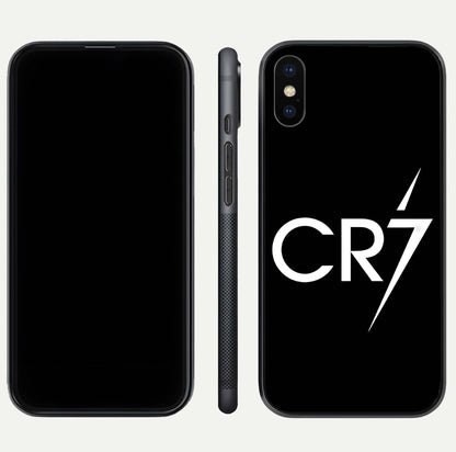 CR7 Elite Strike Glass Case for iPhone Xs Max dual-view layout showing sport tones and edge clarity