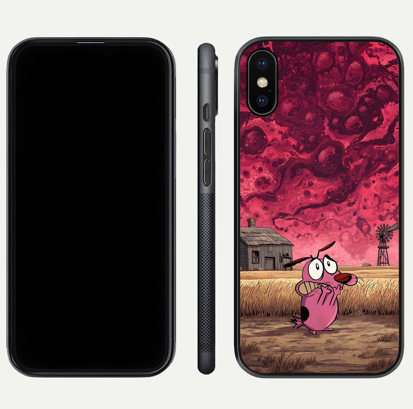 Courage Under Sky Glass Case for iPhone Xs Max dual-view layout displaying text alignment and glass finish