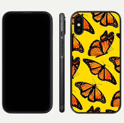 Golden Wing Flight Glass Case for iPhone Xs Max front and back view layout highlighting graceful lines and curved glass