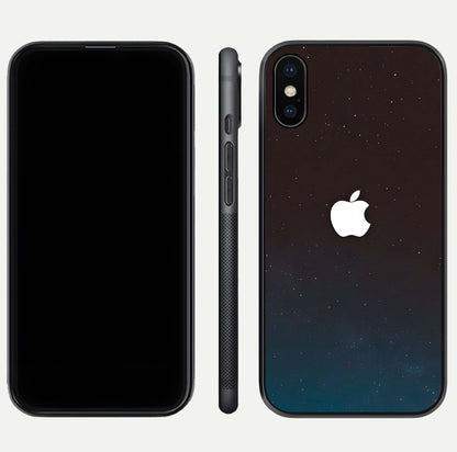 Green Emerald Apple Logo Glass Case for iPhone Xs Max front and back view layout highlighting vibrant tones and curved glass