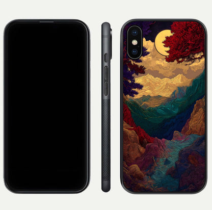 Mystic Valley Light Glass Case for iPhone Xs Max front & back layout displaying landscape tones and edges