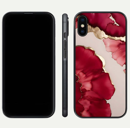 Pink & White Marble Glass Case For iPhone Xs Max