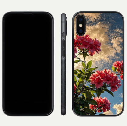 Red Bloom Skies Glass Case for iPhone Xs Max front & back layout showing soft gradient sky tones and edges