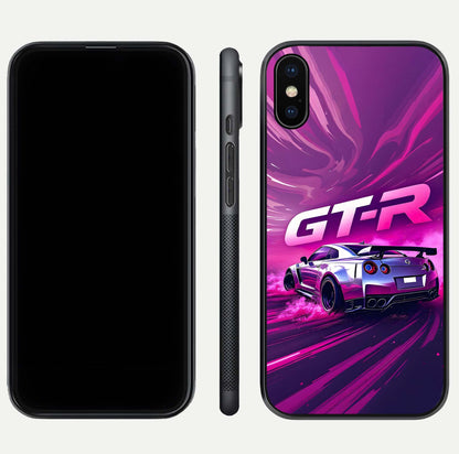 Speed Drift Legend Glass Case for iPhone Xs Max front & back layout showing bold tones and smooth edges
