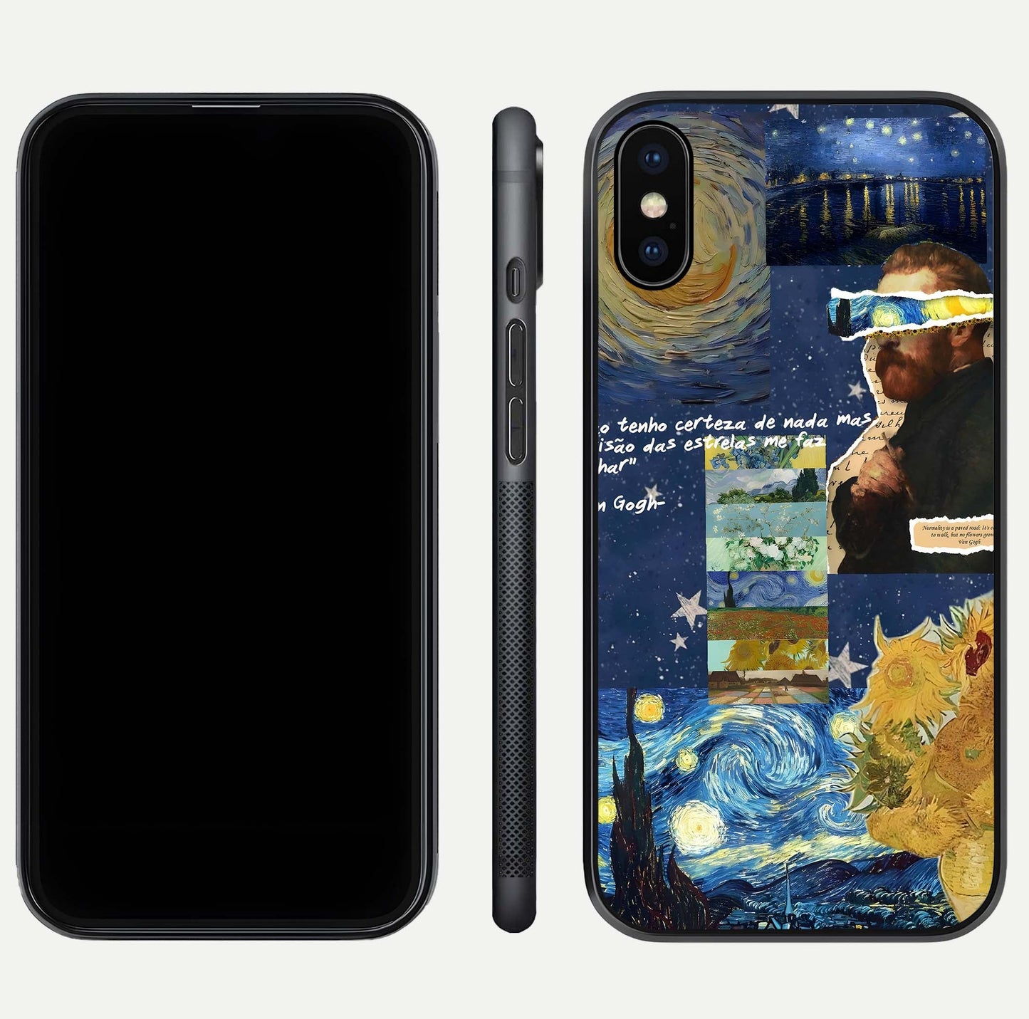 Starry Dream Vision Glass Case for iPhone Xs Max front & back layout showing star blend and smooth edges